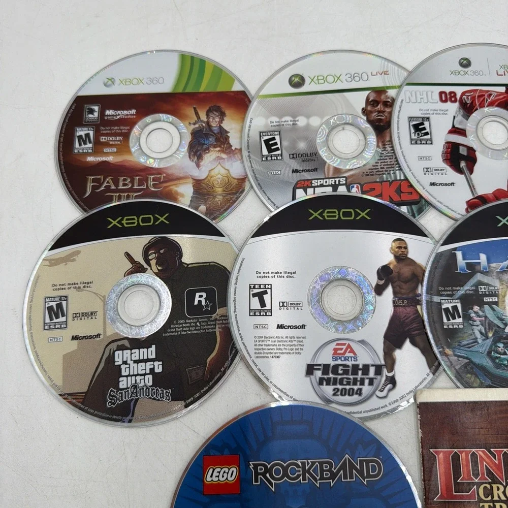 Mixed Console Lot of 10 Untested Video Games Xbox 360, Wii Disc Only